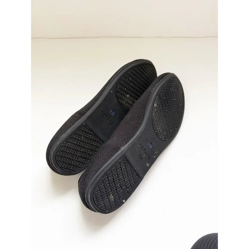 Rothy's The Flat Women's Slip-On Shoes,Black Classic Flats 8.5